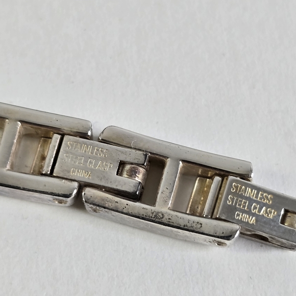 Ecclissi Sterling Silver Quartz Watch Black Druzy Accents + Extra Links - Picture 8 of 16